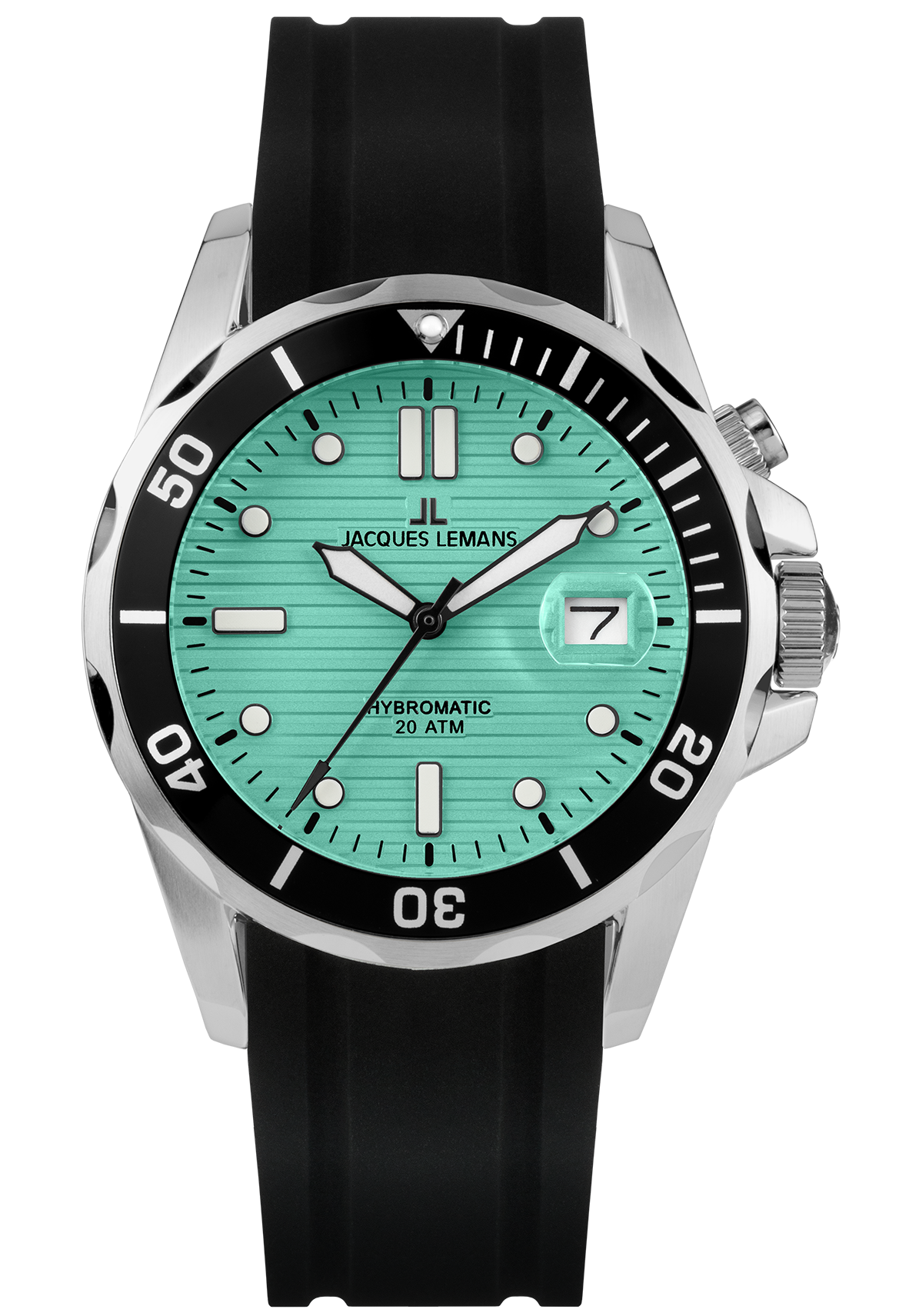 Jacques Lemans Herrenuhr Diver Hybromatic Lupenglas mint