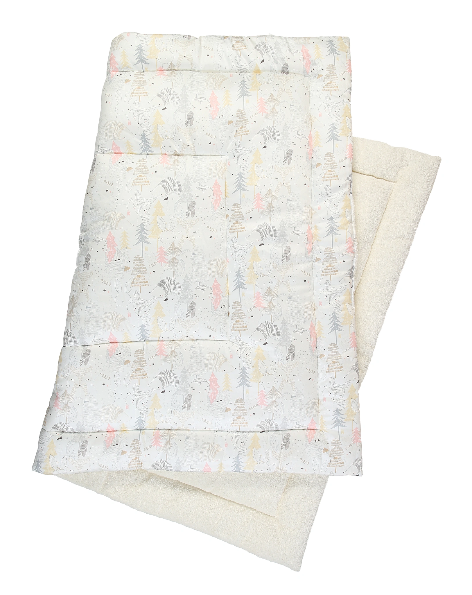 Krabbeldecke 805 WALDTIERE (100x140) in rose