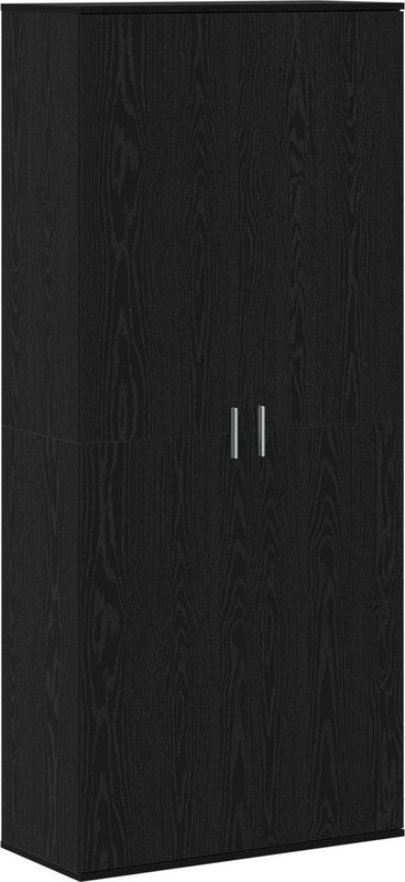 vidaXL Hoge Kast - Zwart Eiken - Engineered Hout