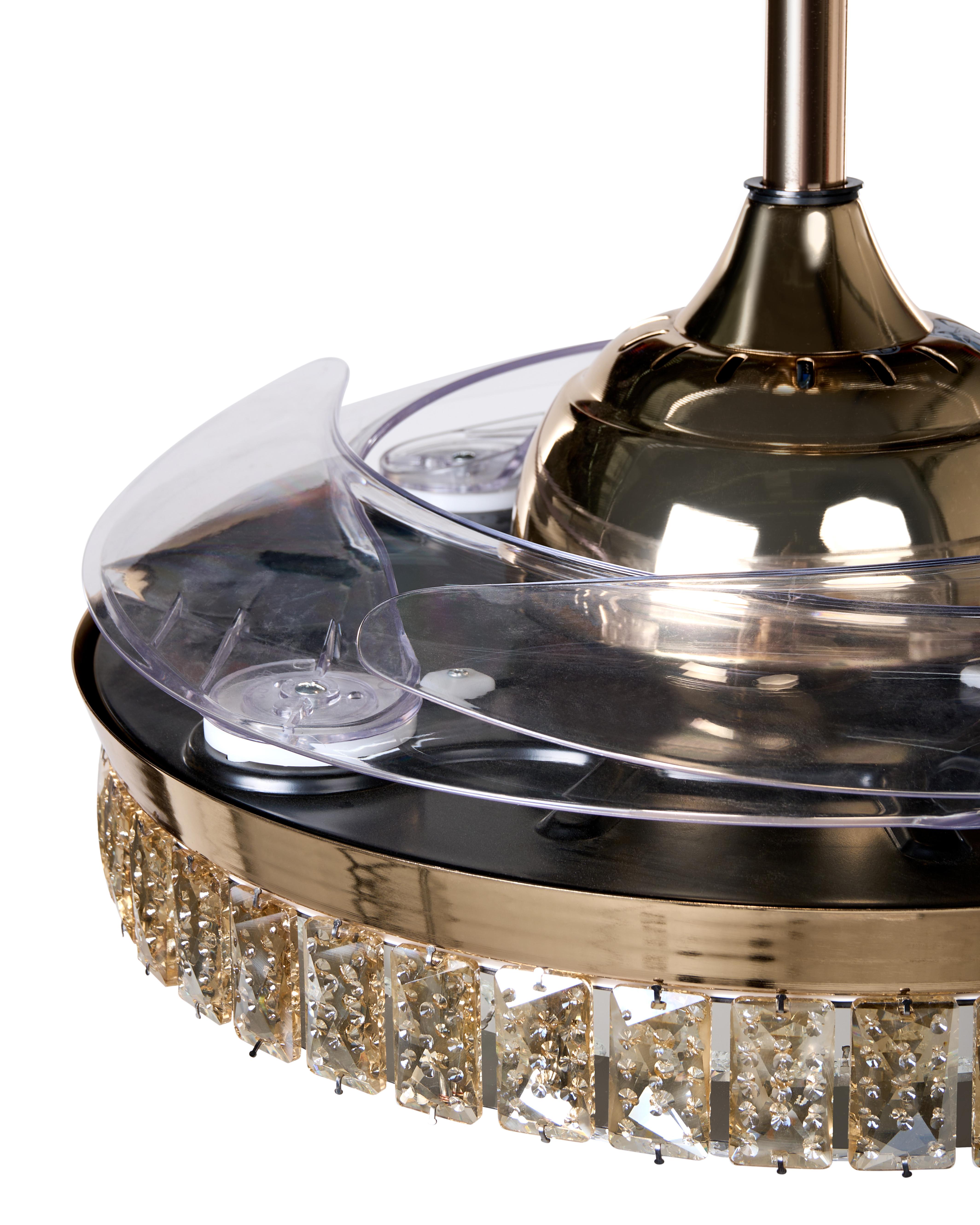 Plafondventilator met verlichting ASHLEY met afstandsbediening Goud