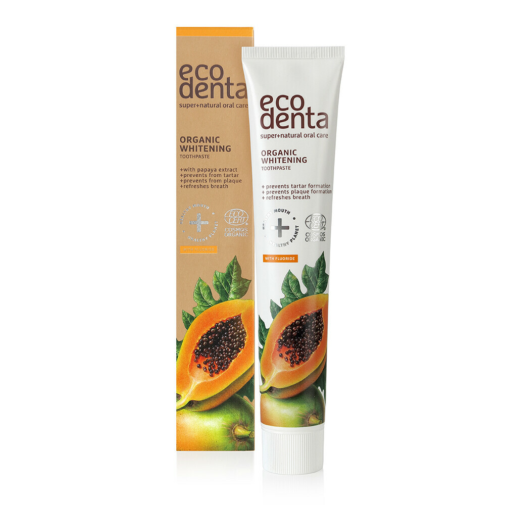 3x Ecodenta Tandpasta Organic Whitening Papaja75 ml