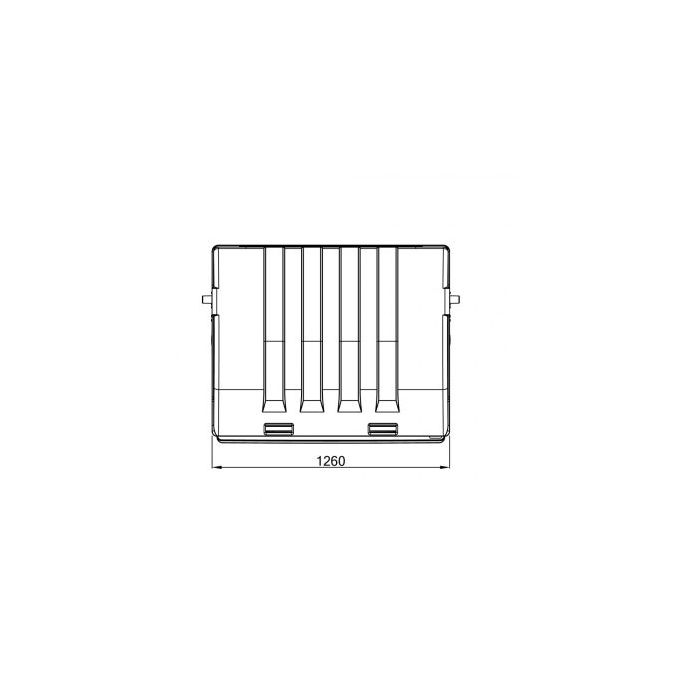 Afvalcontainer 1100 liter grijs rond deksel - kindveilige sluiting (6097141958943)
