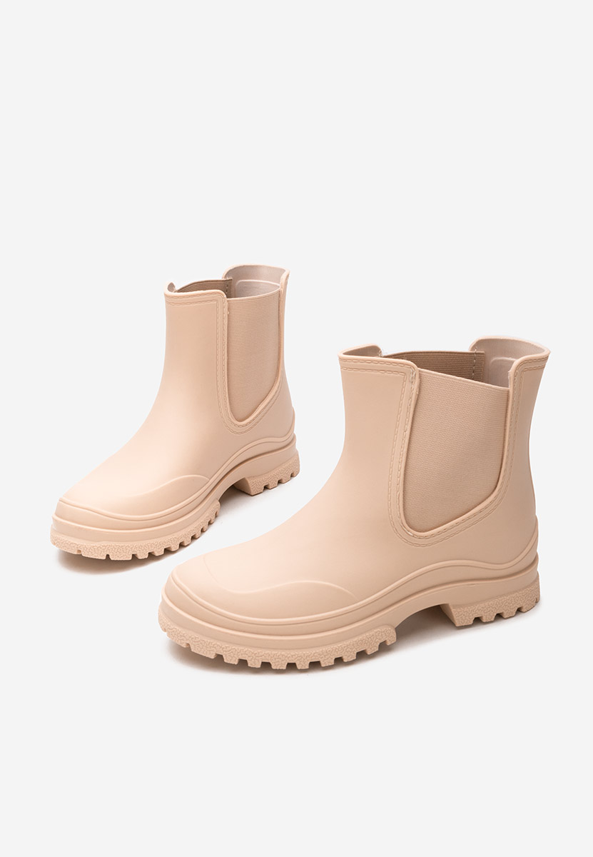 Bottines en caoutchouc beige Idecsa