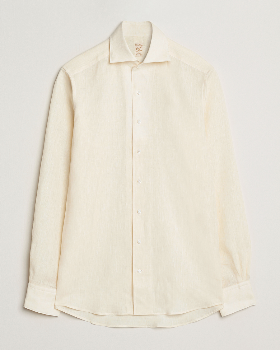 Stenströms 1899 Slimline Linen One Piece Collar Shirt Yellow