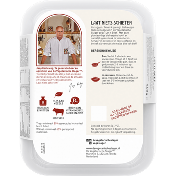 De Vegetarische Slager Let it Beef Vegan 160 g