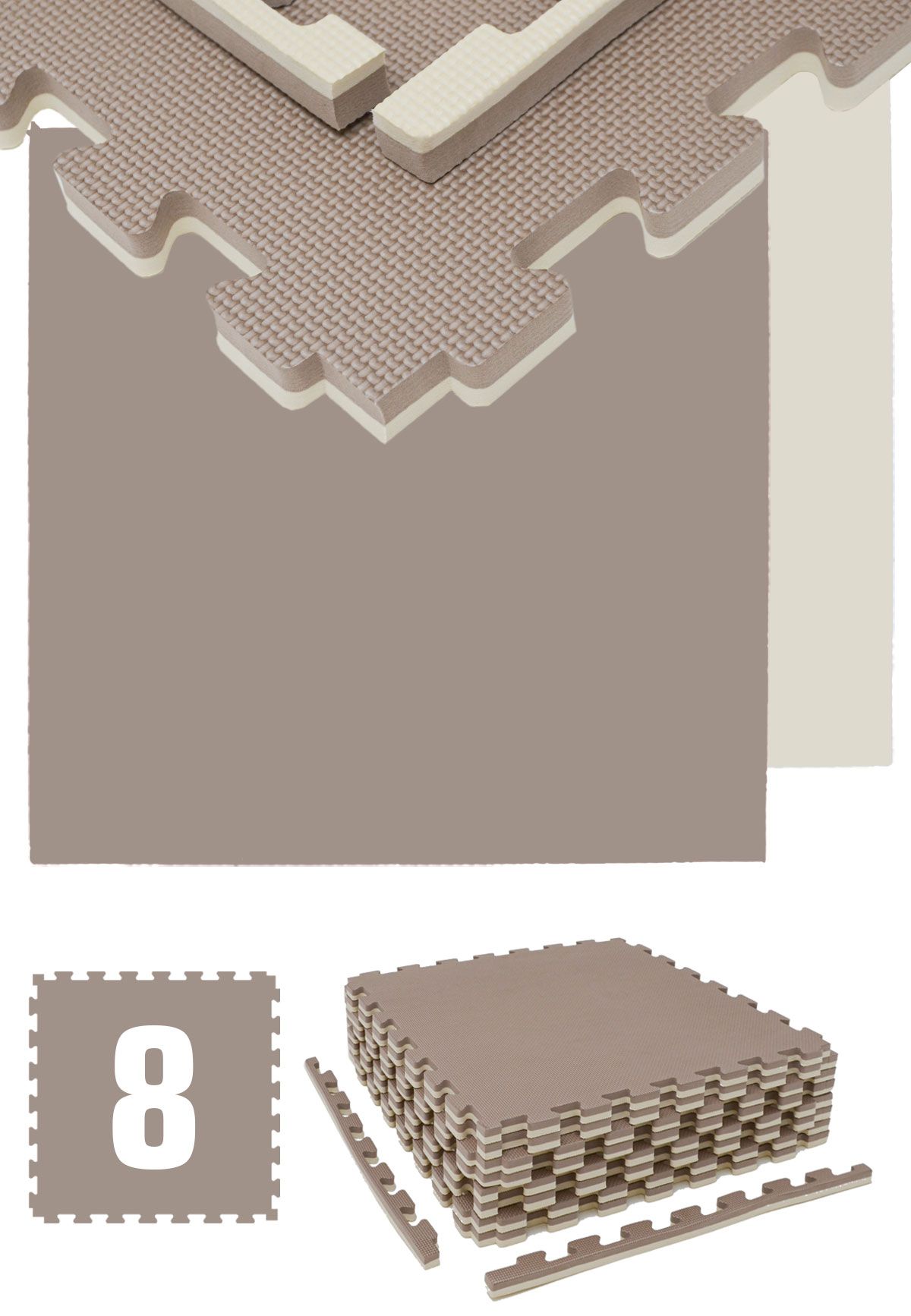 eyepower Profi-Fitnessmatte 63x63x2cm 8er Set