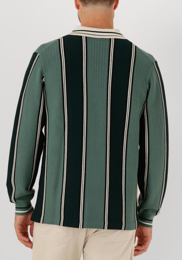 donkergroene filling pieces polo knit football jersey