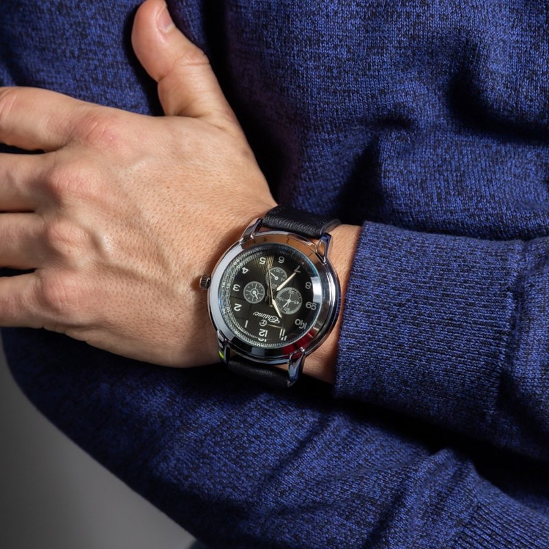 Montre Homme CHTIME bracelet Cuir Noir