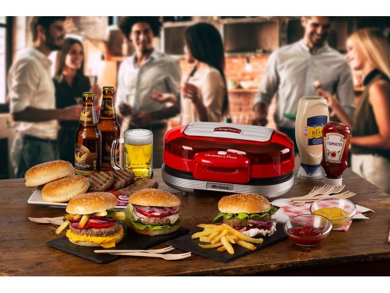 Ariete Hamburger-Grill Party Time ARI-205-RD 1200 W, Rot/We Hamburger-Maschine