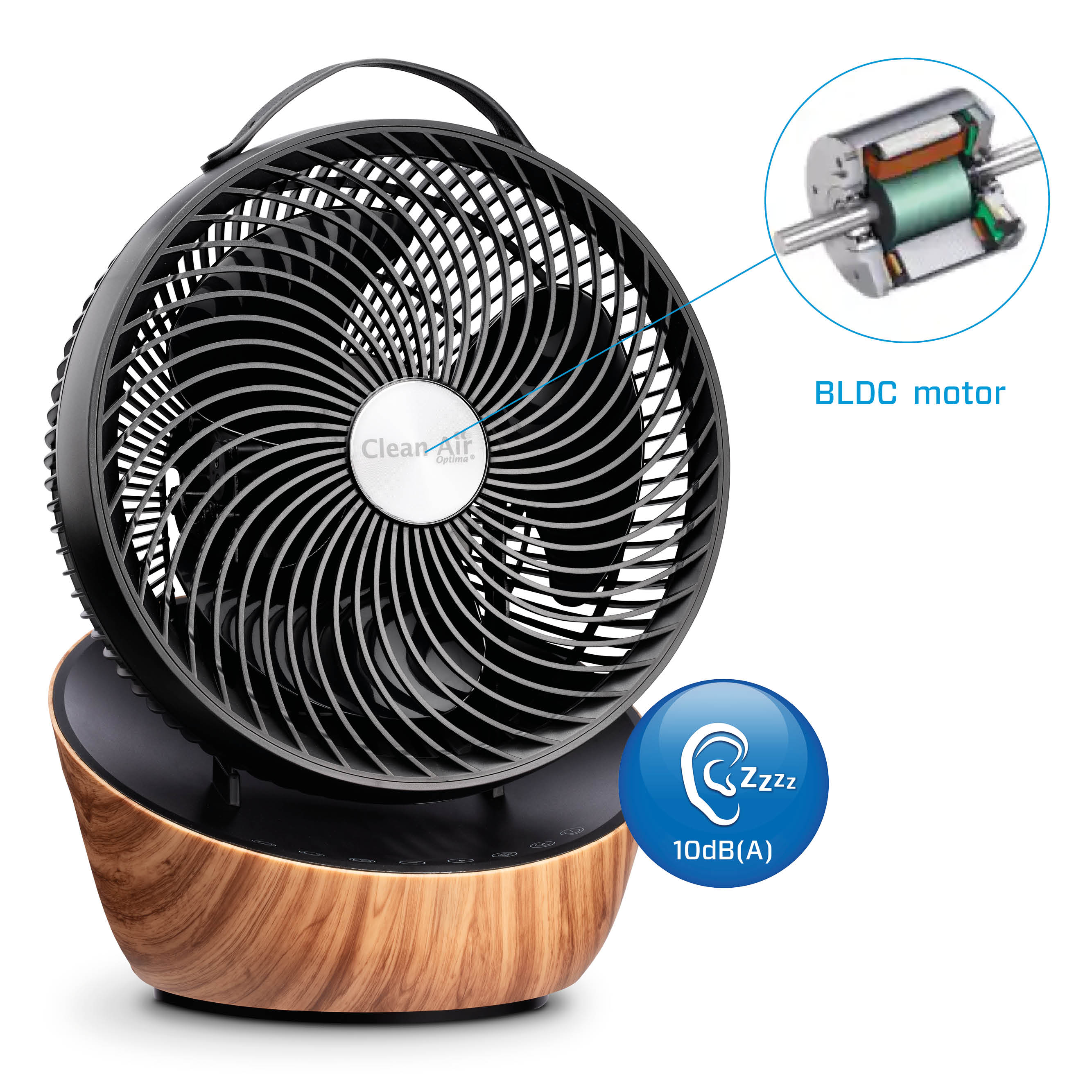 Clean Air Optima CA403 Smart Circulator Ventilator - Wood Design