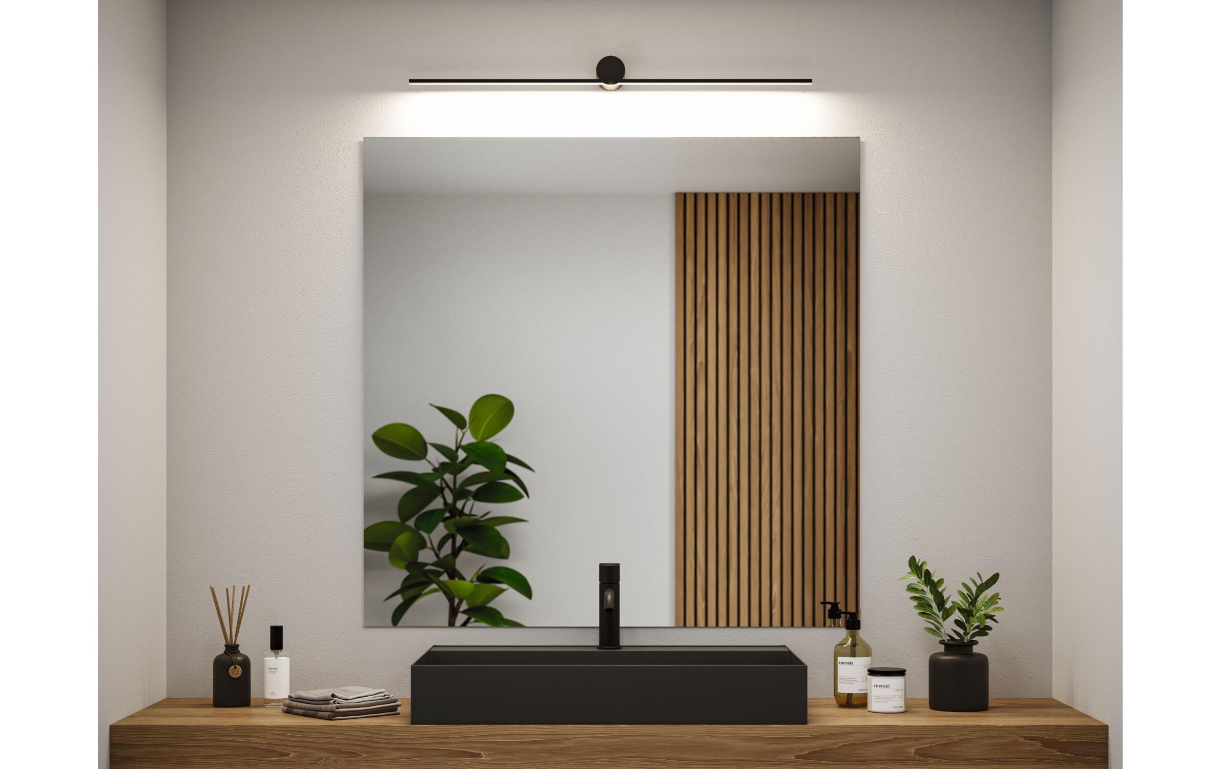 Spiegelleuchte LED Sava 7.5W SchwarzSpiegelrohrleuchte mit Schutzart IP44