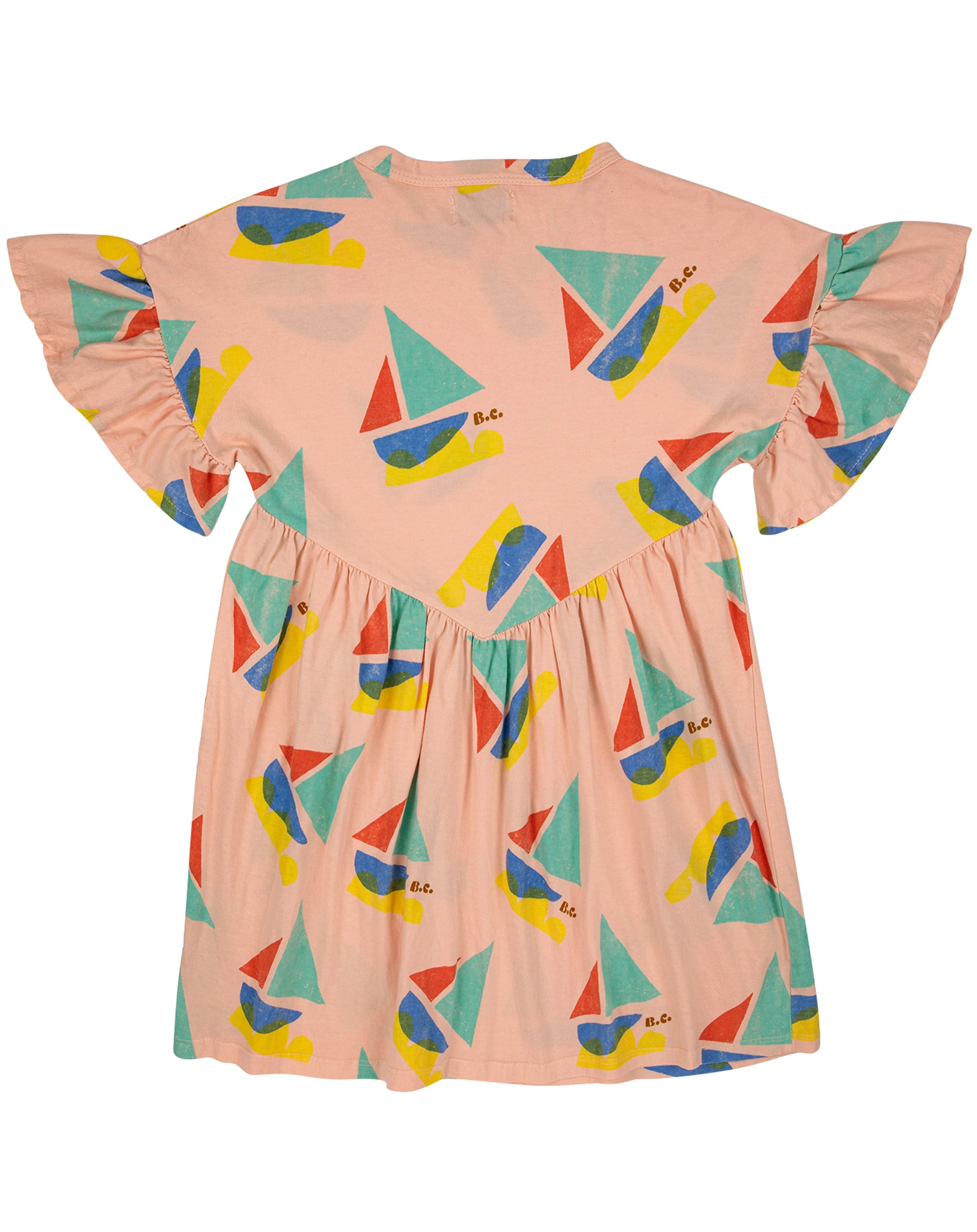 Kleid MULTICOLOR SAILBOAT RUFFLE in light pink