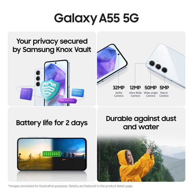 Samsung Galaxy A55 5G smartphone 8/256GB (lilla)