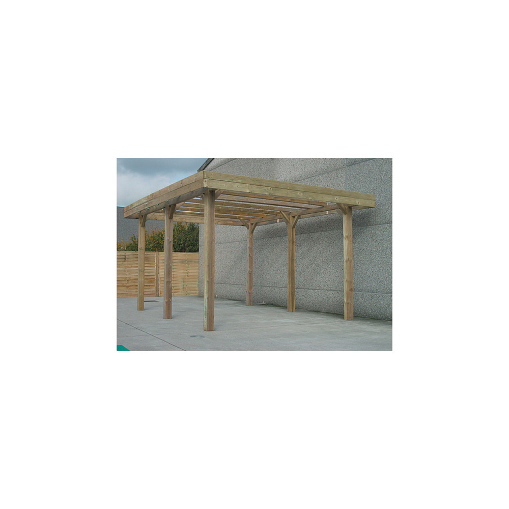 Carport modular en bois base 5x5m hauteur 4m