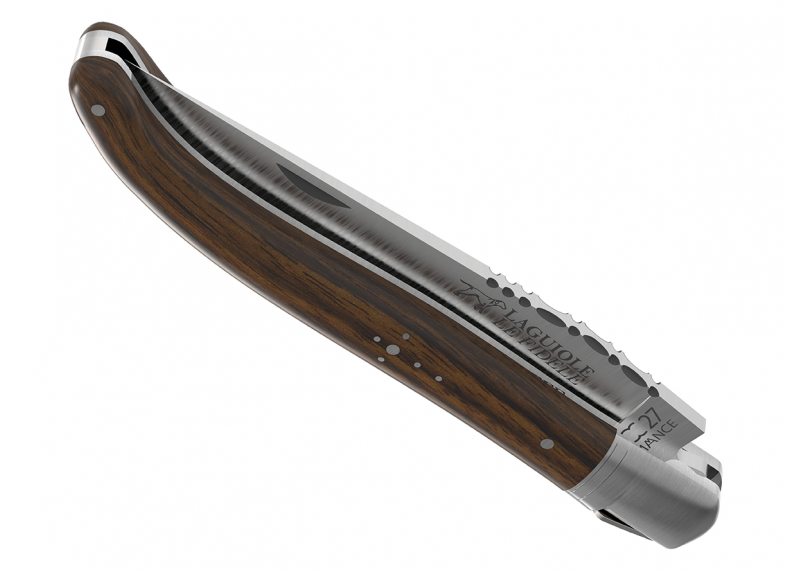 Couteau Laguiole avec un manche en bois de noyer et 1 mitre en acier inoxydable