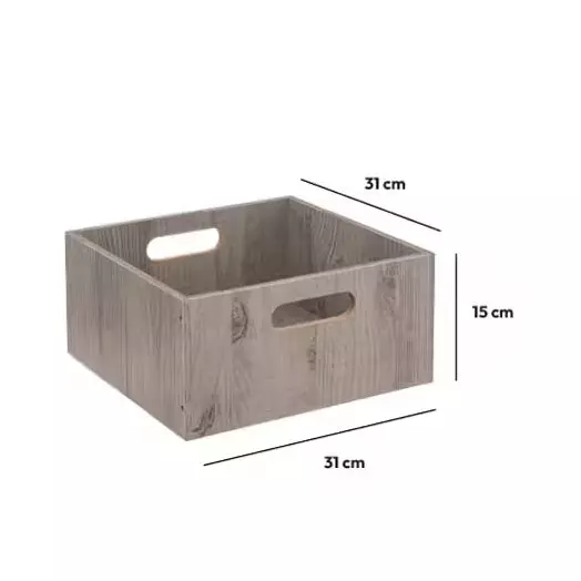 Boite de rangement (31 x 31 x 15 cm) Mano Grise