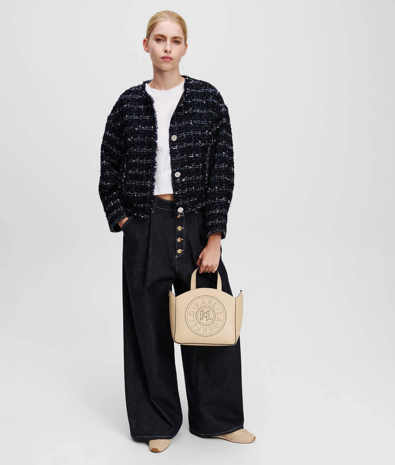 PETIT SAC CABAS PERFORÉ K/CIRCLE - Trench Beige