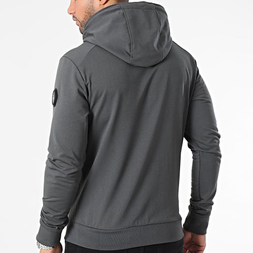 Sweat Capuche Zippé Dradler Noir Gris Anthracite
