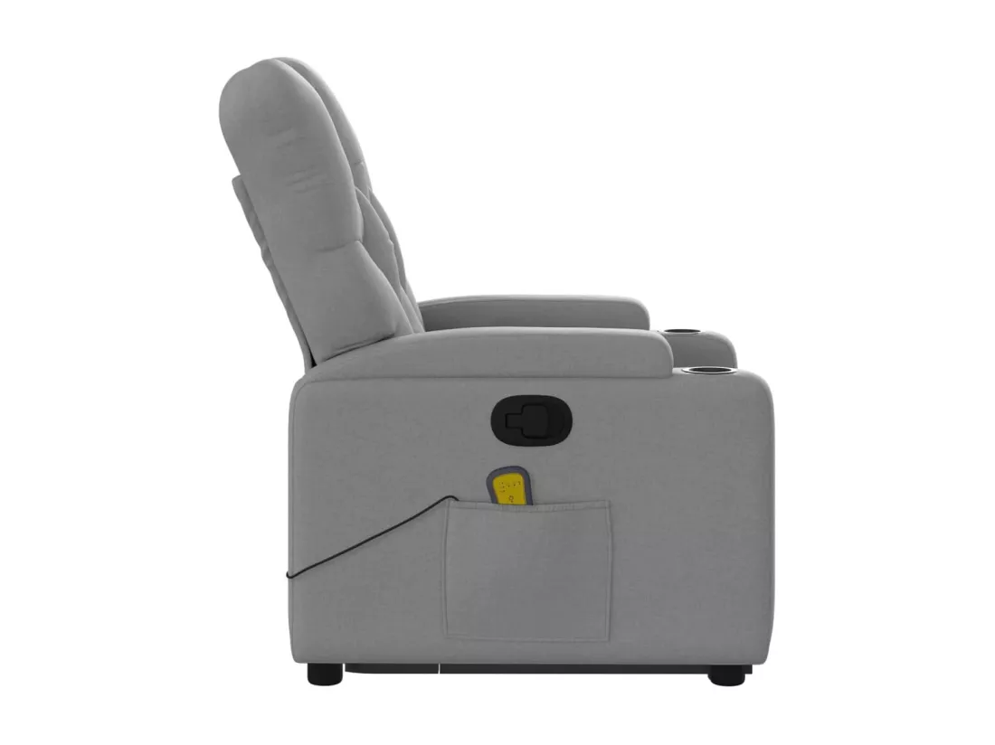Fauteuil massant inclinable Gris clair Tissu