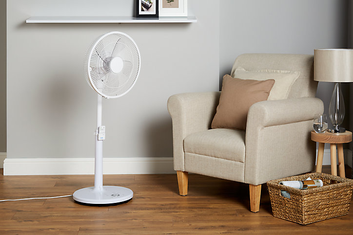 Ventilateur sur pied KF-3566-2 BLYSS oscillation à 70° hauteur réglable 9 vitesses blanc