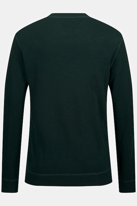 Pullover, Wollmix, Rundhals mit Details, bis 8 XL