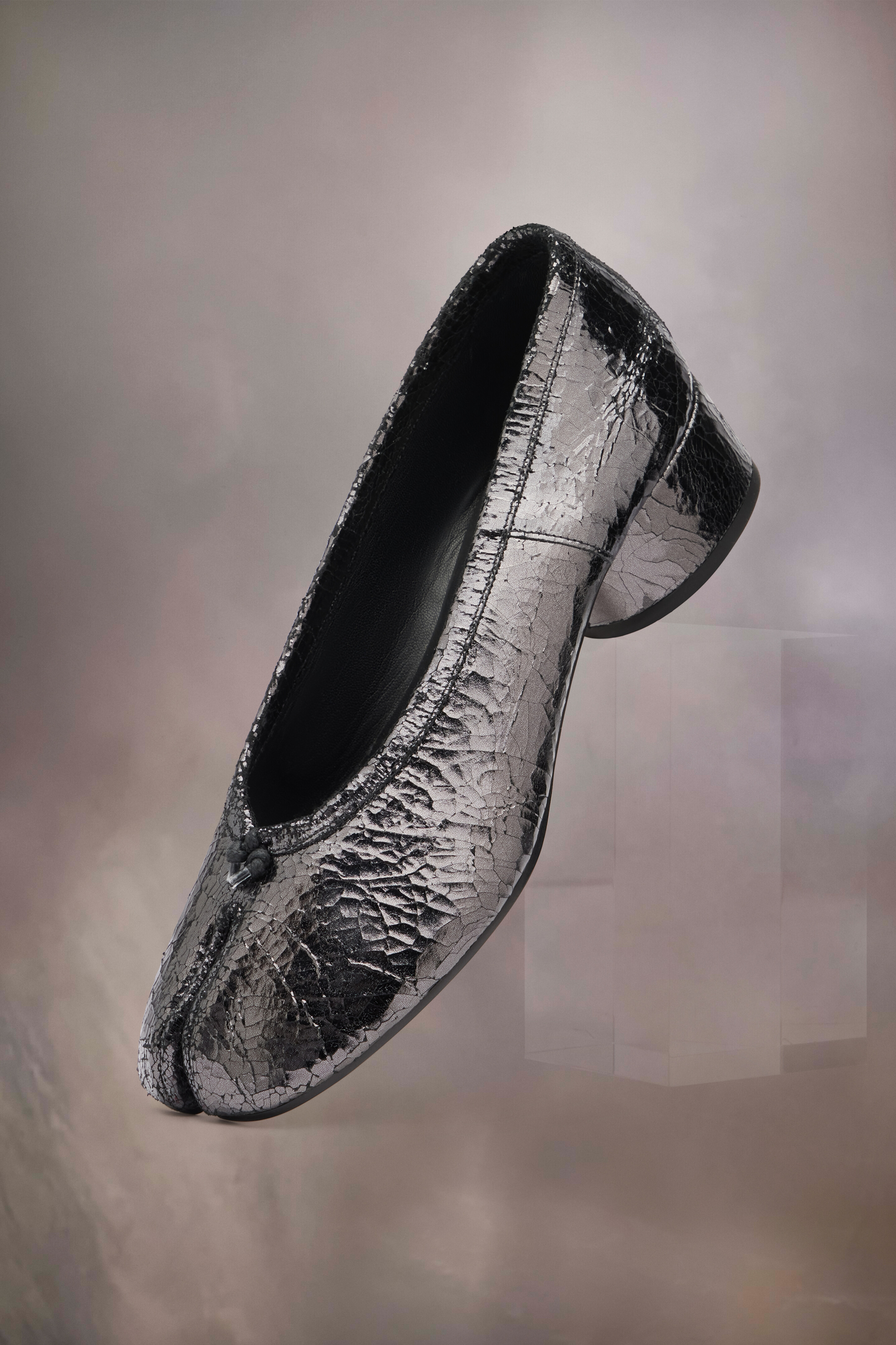 Nouvelles ballerines Tabi broken mirror Gris foncé