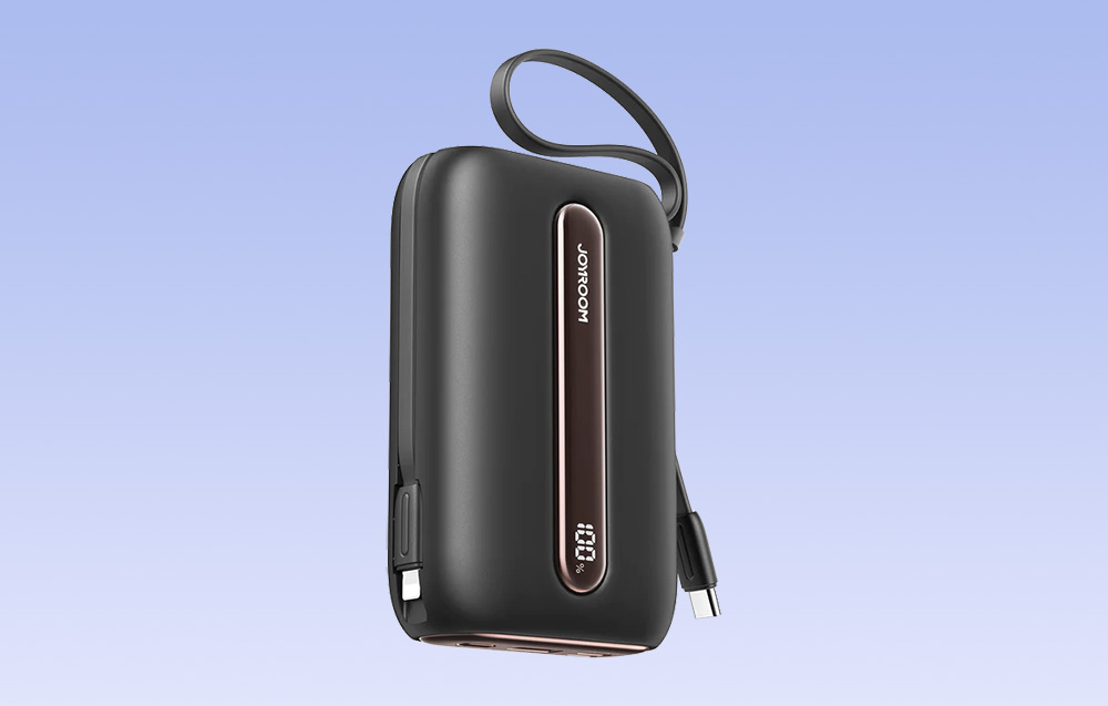 (22.5W) 10000mAh USB A / USB C Powerbank Power Delivery Ladegerät inkl. USB C / Lightning Ladekabel mit LED Anzeige - Schwarz