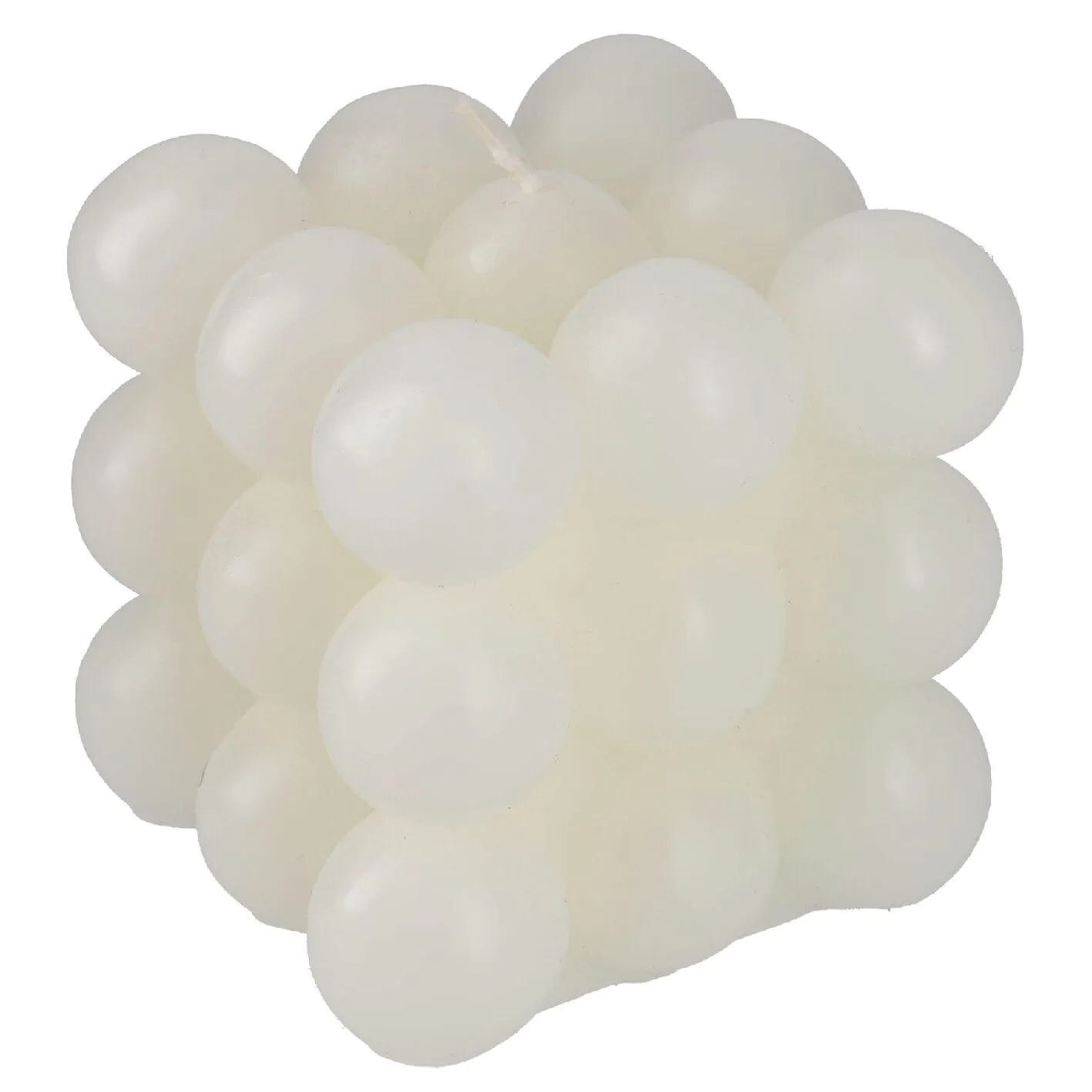 Kerze Bubbles, eckig, wollweiß, 8 x 8 x 8 cm