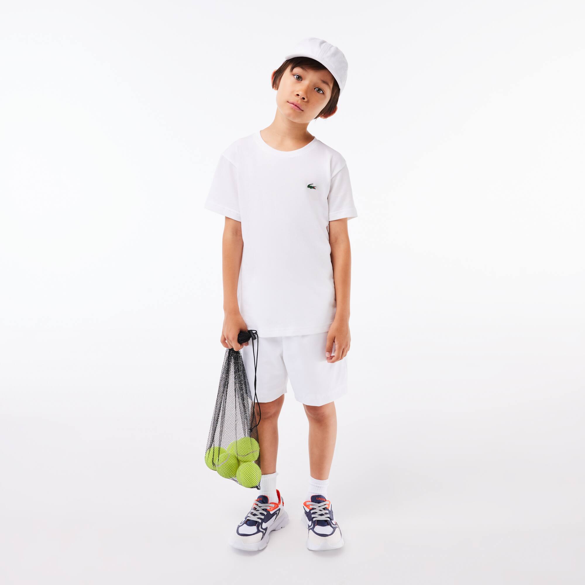 T-shirt Garçon Lacoste SPORT en coton mélangé respirant uni T-Shirts & Chemises - Blanc - Lacoste - Garçon