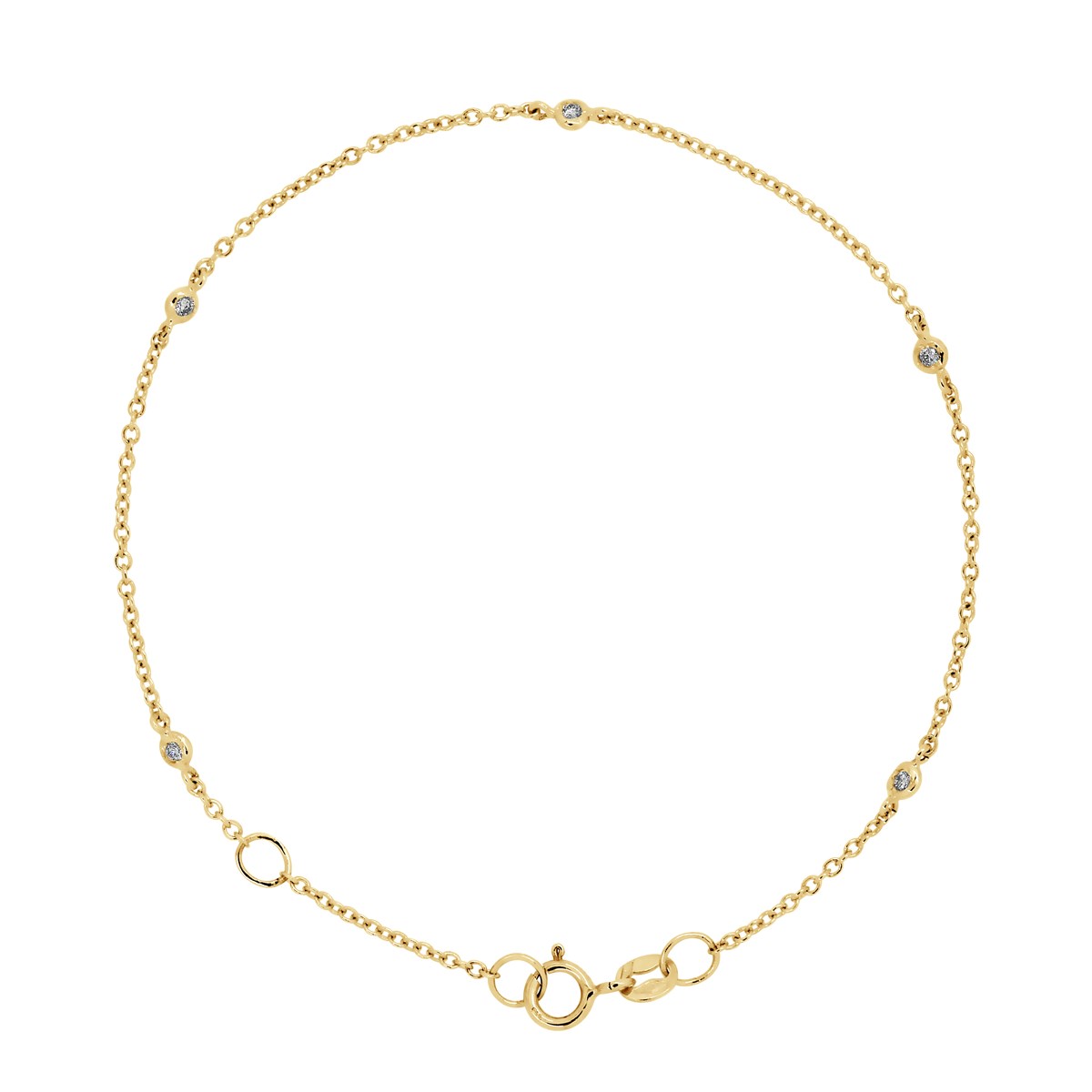 Bracelet Or Jaune alterné Diamants 0,05 Cts