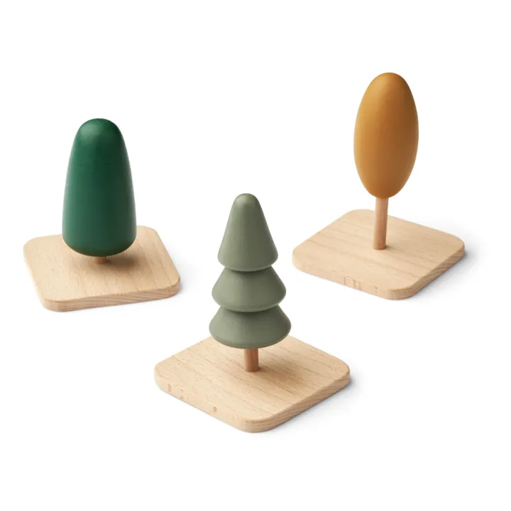 Liewood Arbres en bois - Set de 3 | Faune green mix