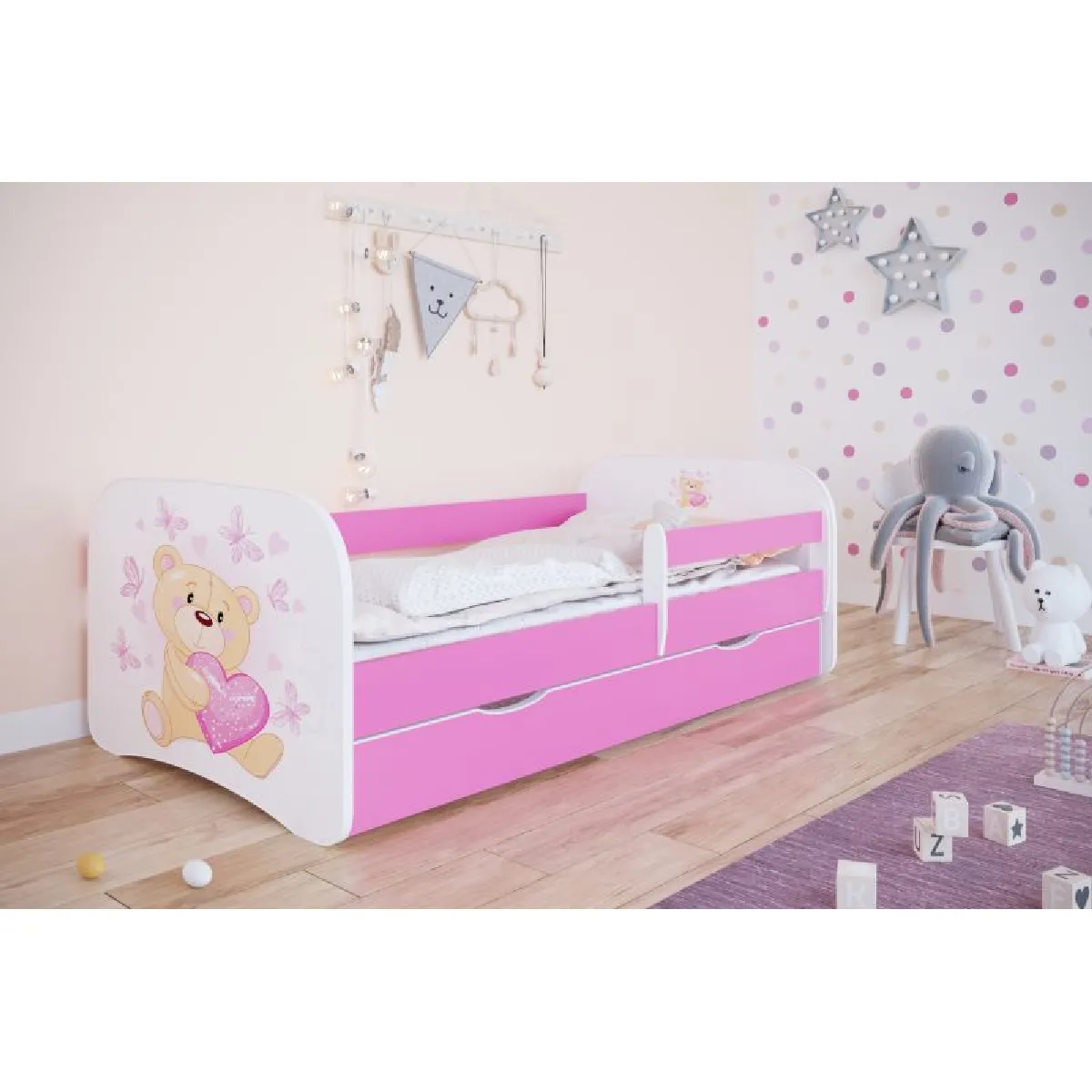 Lit Babydreams papillons roses avec tiroir 160/80