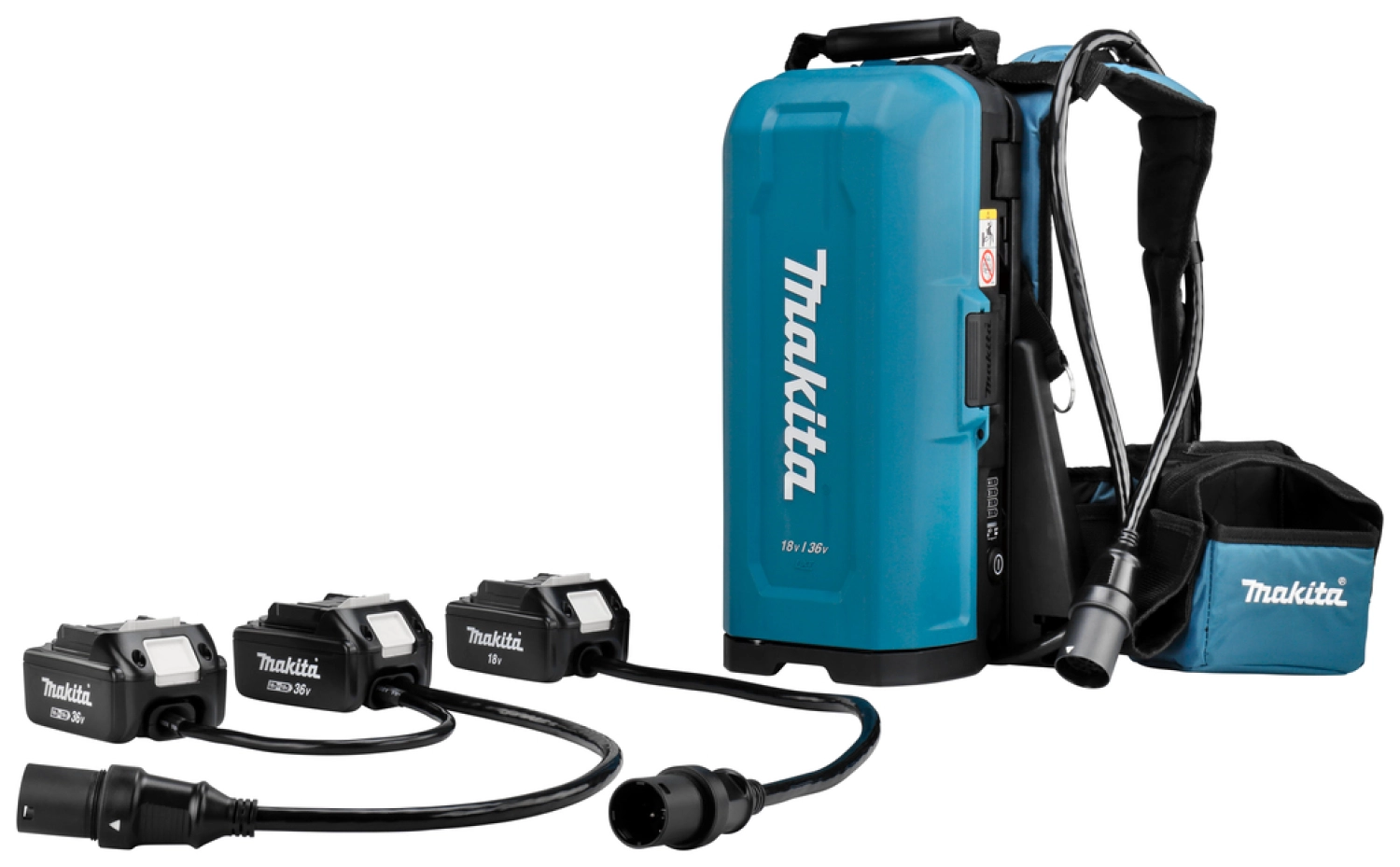Makita PDC01X1 LXT 18V ruggedragen accustation PDC01 met 2x18V adapter incl. starterkit (4x 5,0Ah)