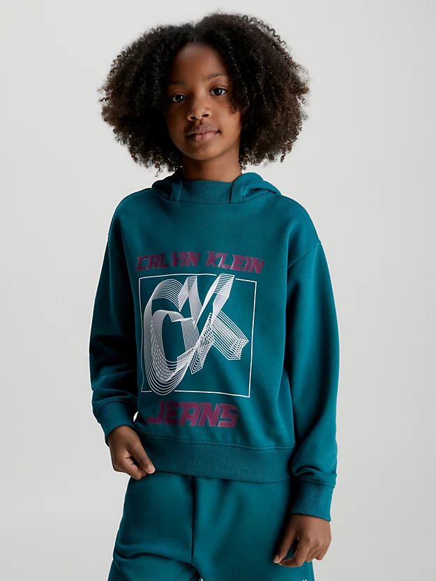Moletom infantil com capuz e logo