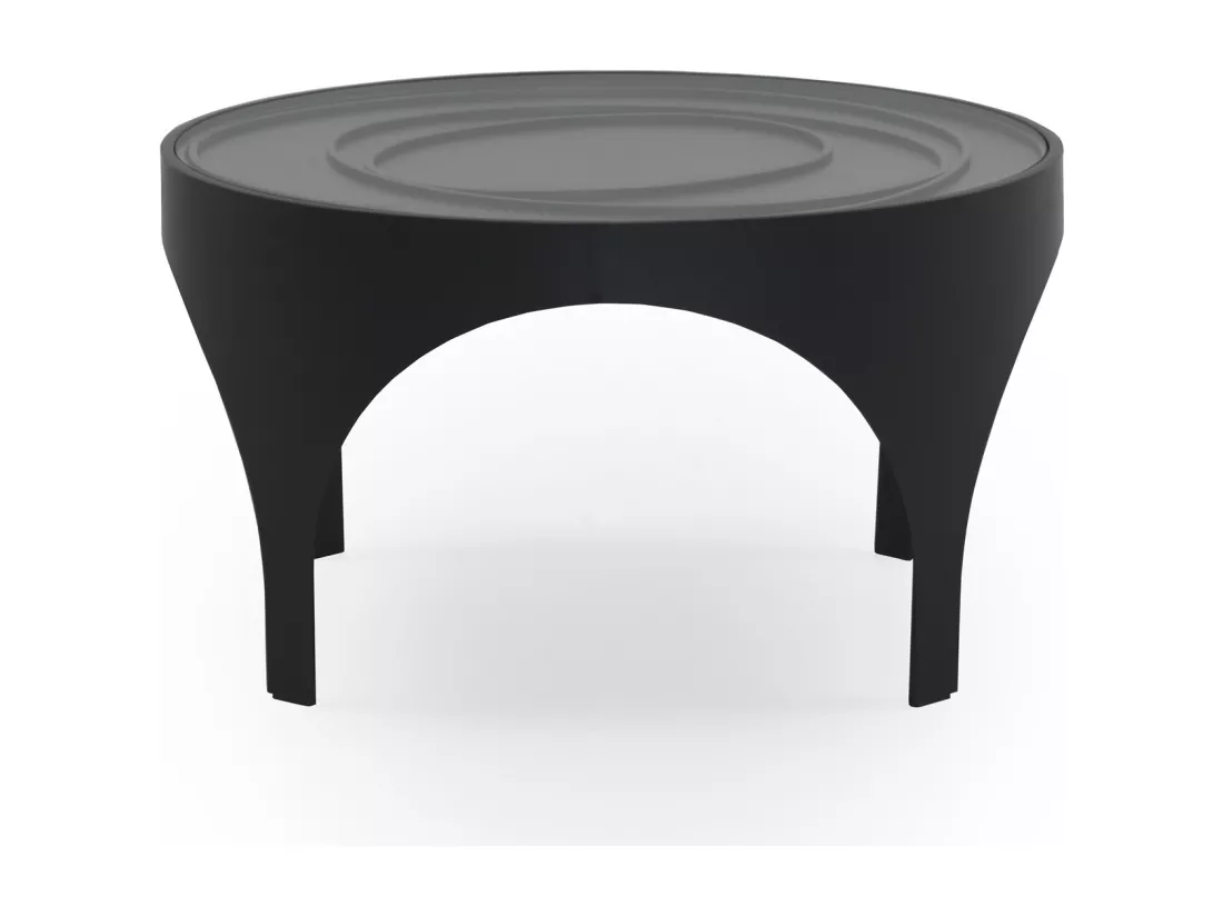 Table basse en métal noir avec verre