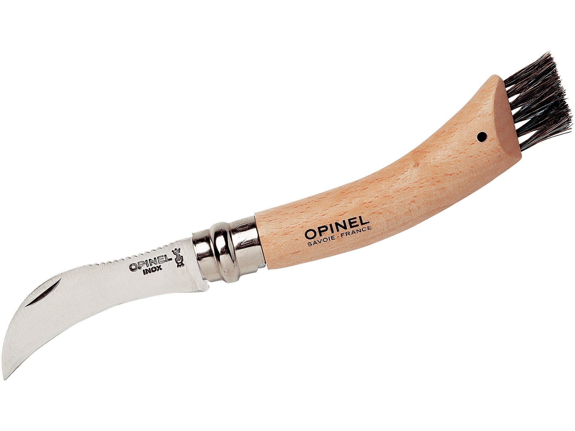 Opinel Pilzmesser, mit Wildschweinborstenpinsel