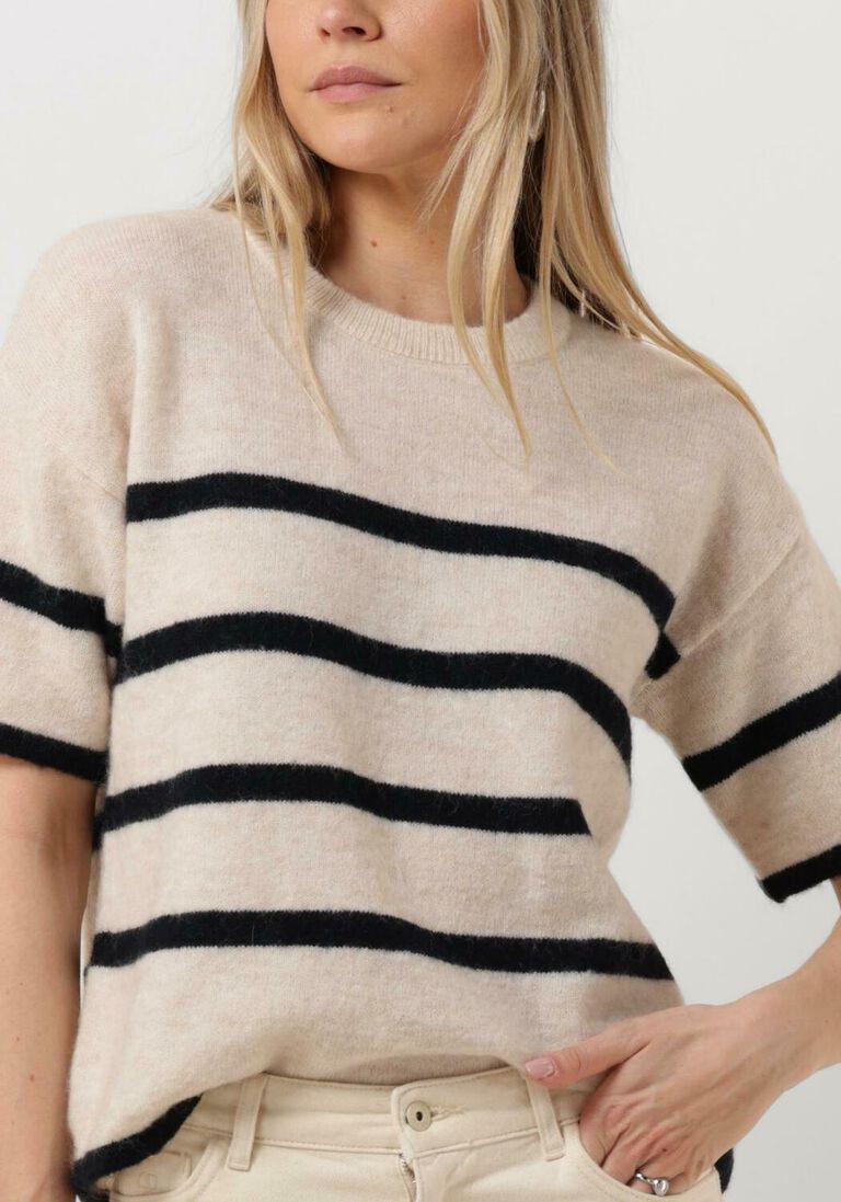 SELECTED FEMME beige selected femme t-shirt slfmaline-liliana 2/4 knit o-neck