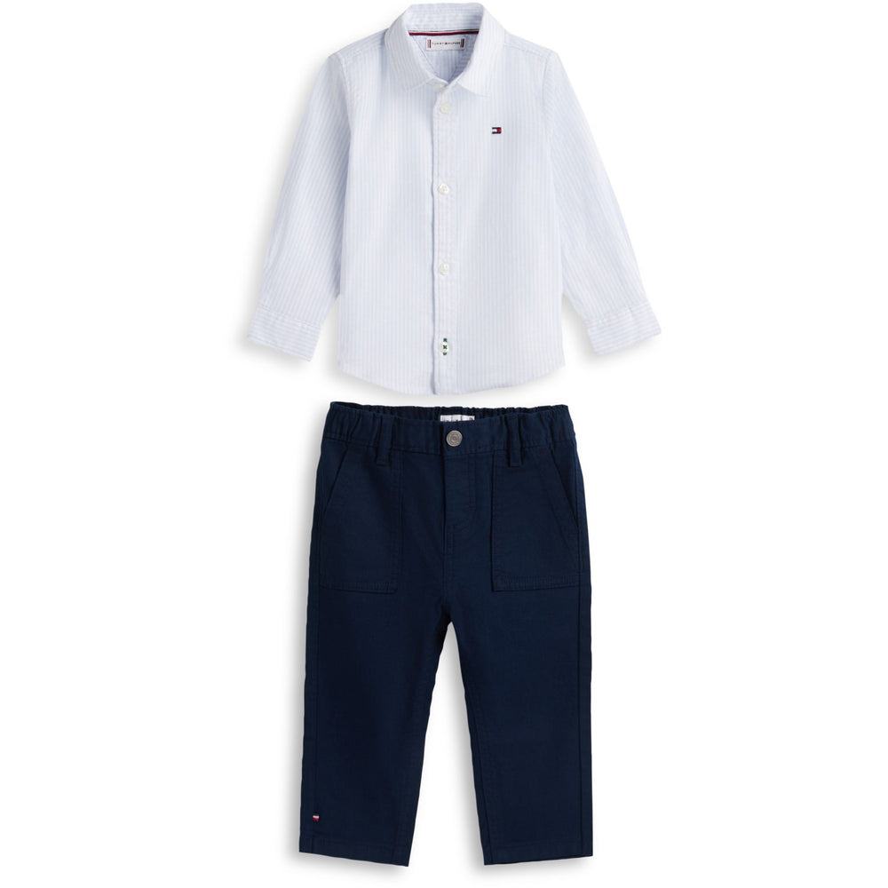 Køb Tommy Hilfiger Dark Night Navy Baby Ithaca Skjorte Sæt Giftbox