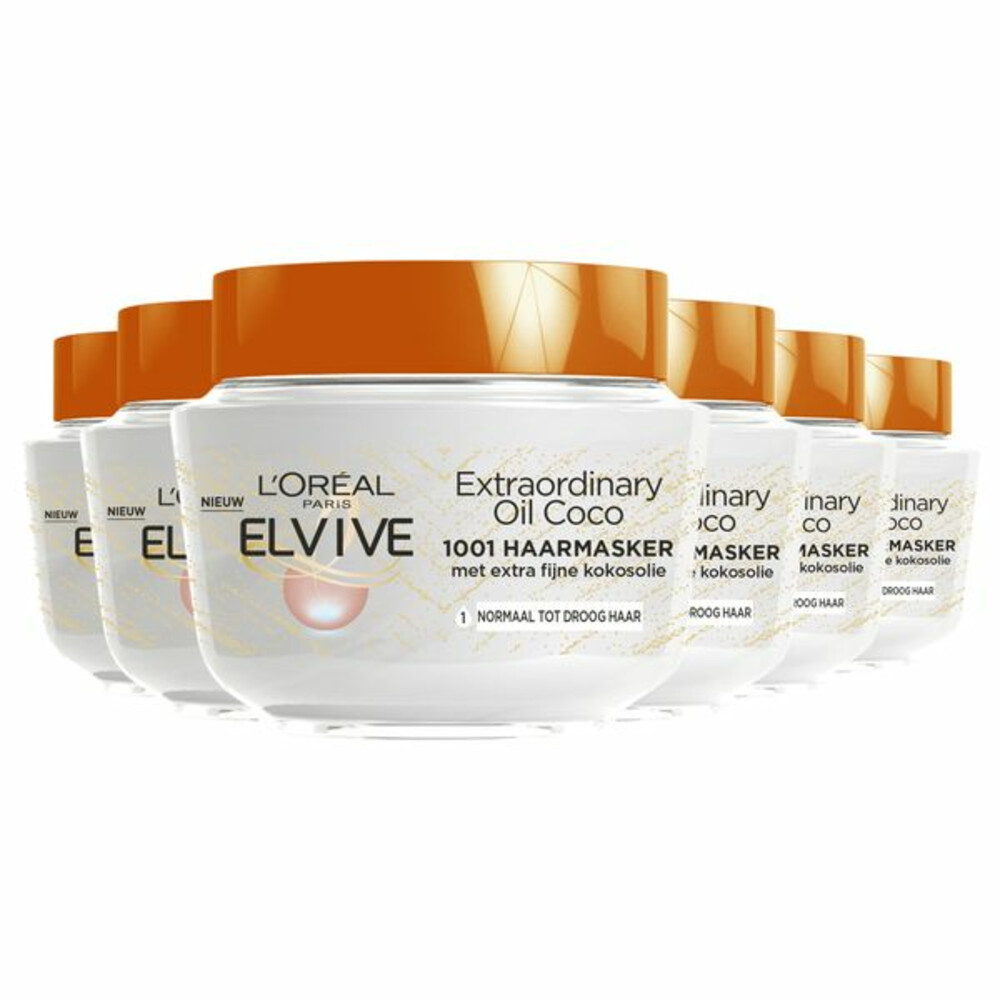 6x L'Oréal Elvive Extraordinary Oil Kokos Haarmasker300 ml