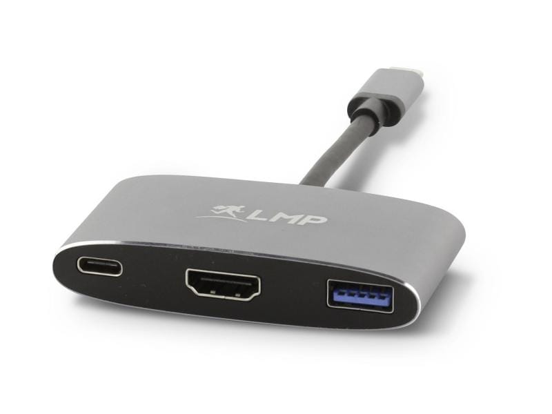 LMP Multiadapter USB-C - HDMI USB 3.0 Spacegrau Schnittstellenerweiterung für USB Typ C Geräte