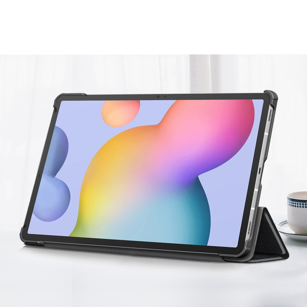 Samsung Galaxy Tab S8  Plus / Tab S7  Plus / Tab S7 FE 5G Leder Tasche Smart Case Hülle   S-Pen Halterung - Schwarz