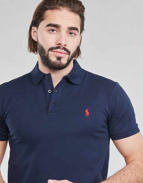 Polo Ralph Lauren - POLO CINTRE SLIM FIT EN COTON STRETCH MESH LOGO PONY PLAYER Marino