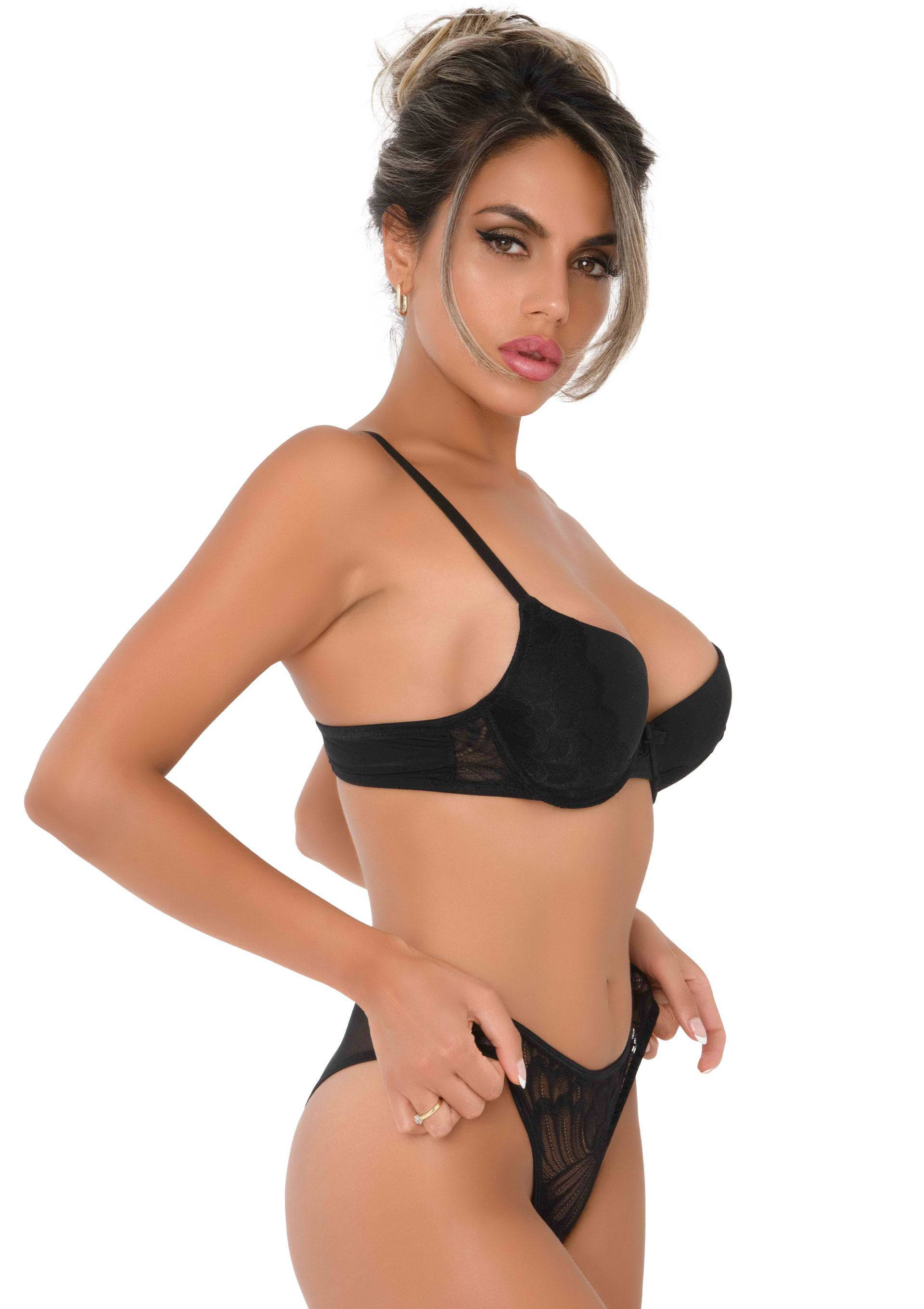 Daring slip met open kruis zwart