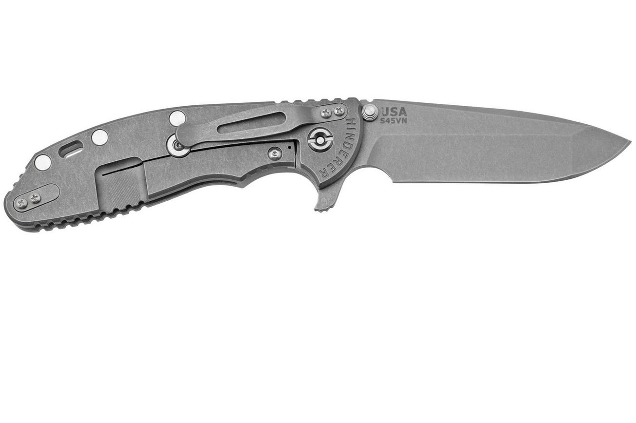 Rick Hinderer XM-24 4.0, S45VN Spanto Working Finish, Translucent Green G10, zakmes