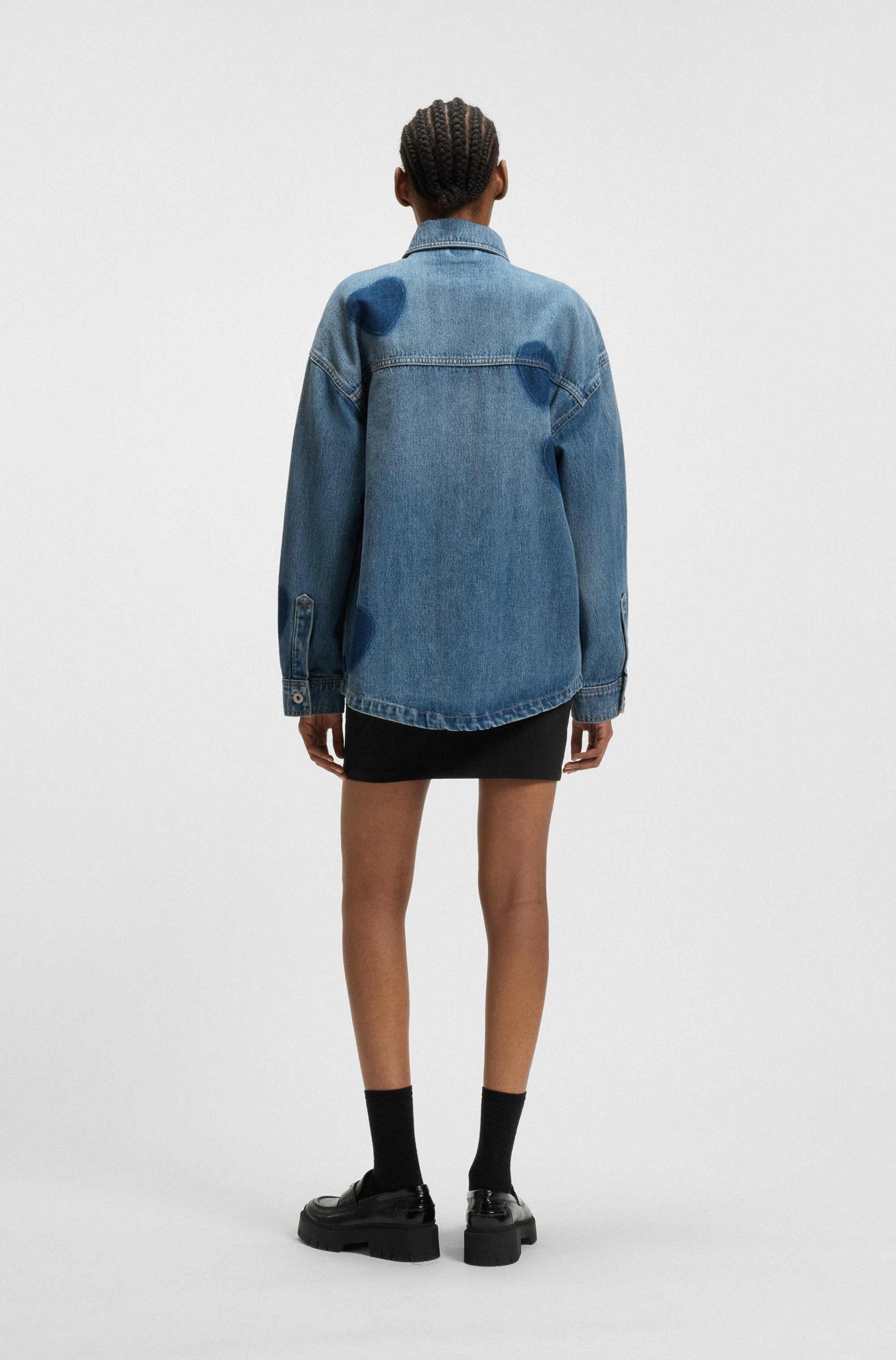 HUGO Blue Jeanshemd »Garesa«, im Relaxed Fit, mit Laserdruck