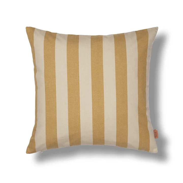 Ferm Living - Strand Outdoor Kissen, 50 x 50 cm, warm yellow / parchment