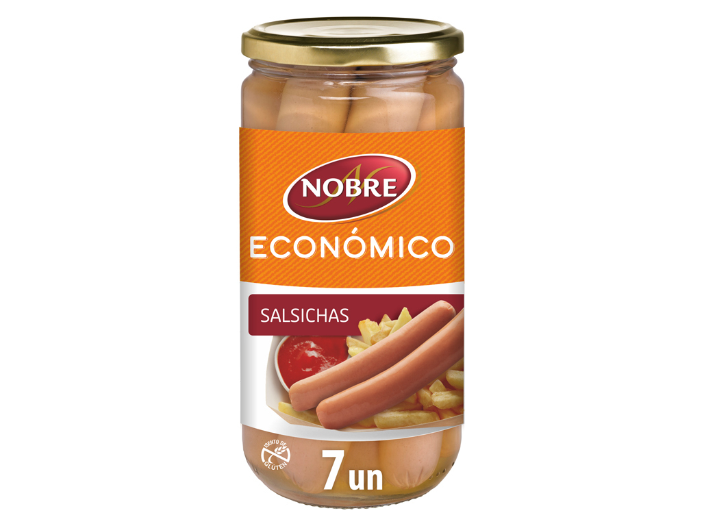 SALSICHAS PORCO NOBRE SUCULENTAS FRASCO7UN 650(350)G
