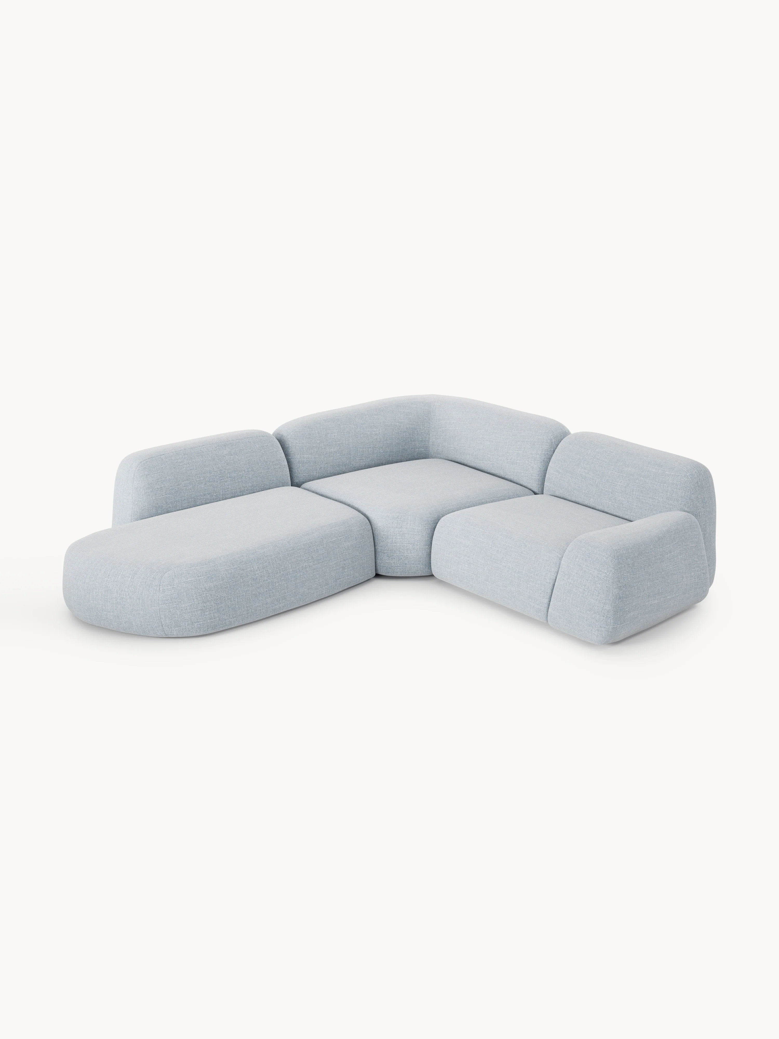 Modulaire bouclé hoekbank Wolke (4-zits) met chaise longue