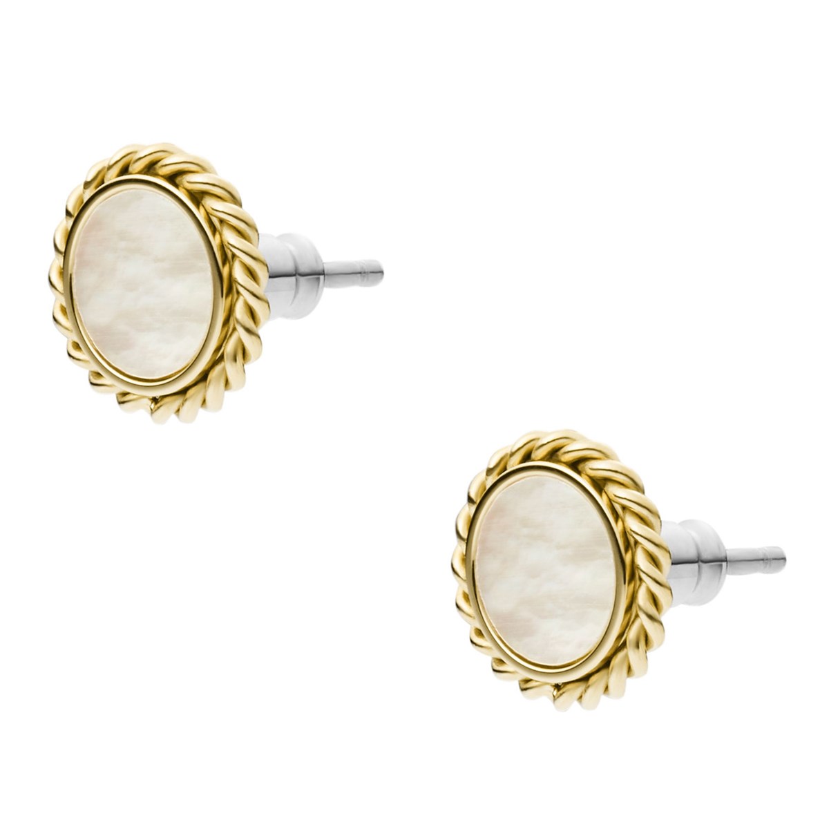 Boucles d'oreilles Fossil acier et nacre