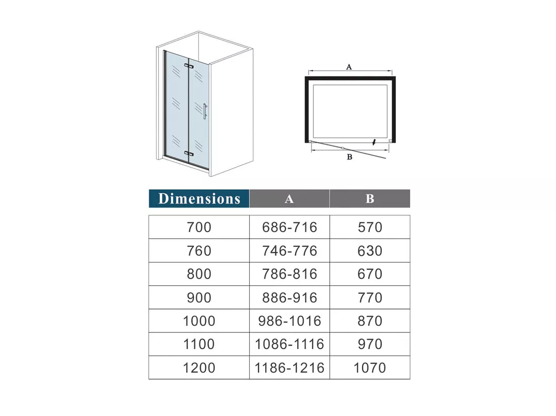 Porte de douche 90x185cm avec receveur de douche blanc 90x70x3cm, porte de douche pivotante et pliante en verre securit anticalcaire